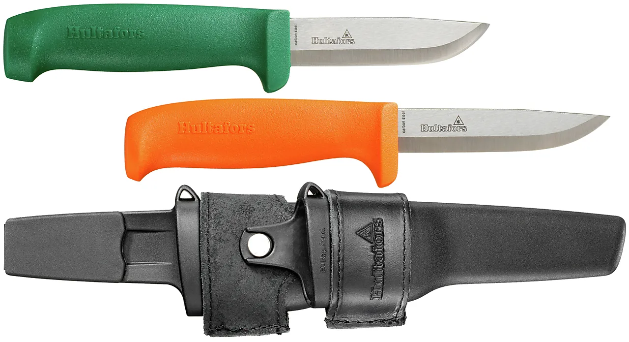 Håndsverkniv og grovkniv i dobbelthylster