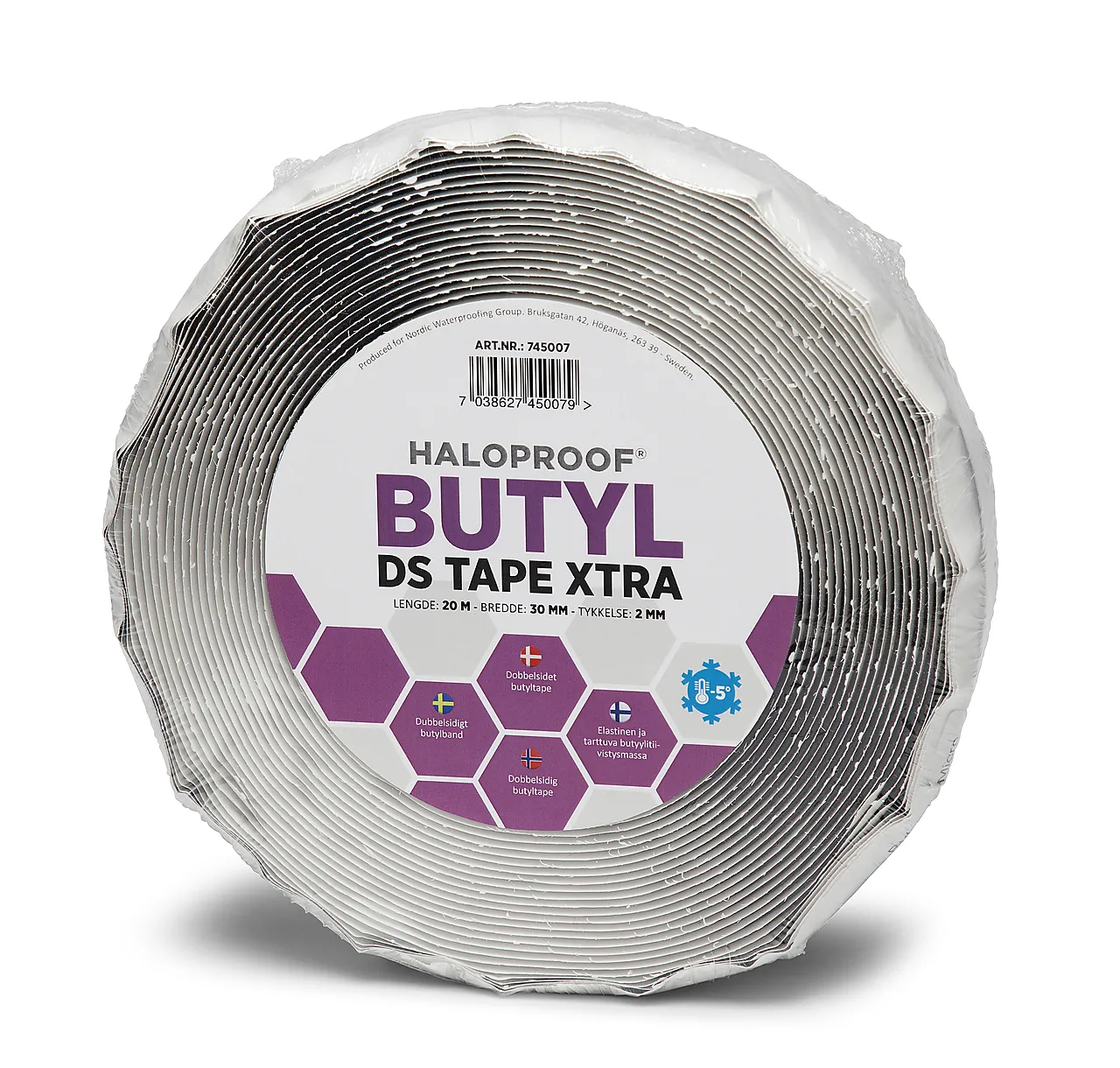 Butyltape dobbeltsidig 2,0x30mmx20m haloproof butyl ds tape xtra mataki Butyltape dobbeltsidig 2,0x30mmx20m haloproof butyl ds tape xtra mataki