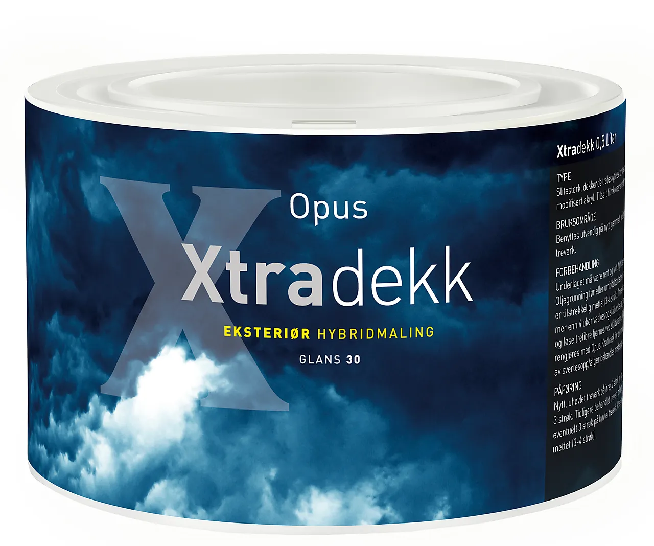 Eksteriør hybridmaling xtradekk 30 eksteriør hvit 0,45 l Eksteriør hybridmaling xtradekk 30 eksteriør hvit 0,45 l