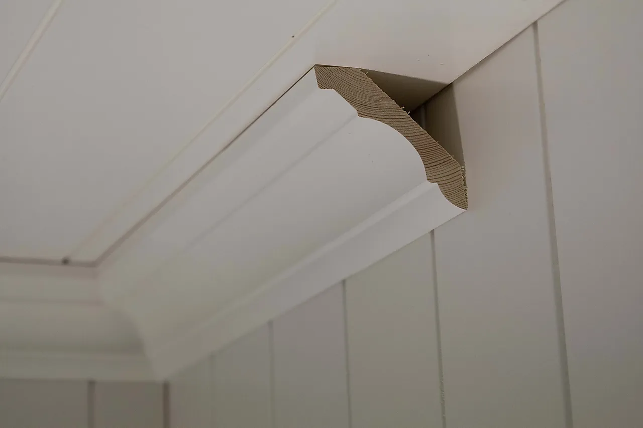 Taklist furu profilert CW357 hvit bomull S0502-Y 21x95x4400 mm null - null - 2 - Miniatyr