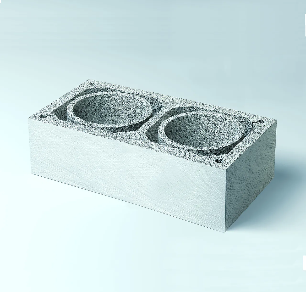 Sotlukeelement 76x40x18,5 ø16+ø16 solid vent Sotlukeelement 76x40x18,5 ø16+ø16 solid vent