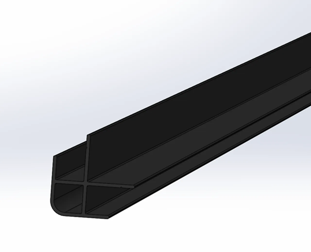 Hjørnelist utvendig sort 2400 31,8x31,8x2400mm