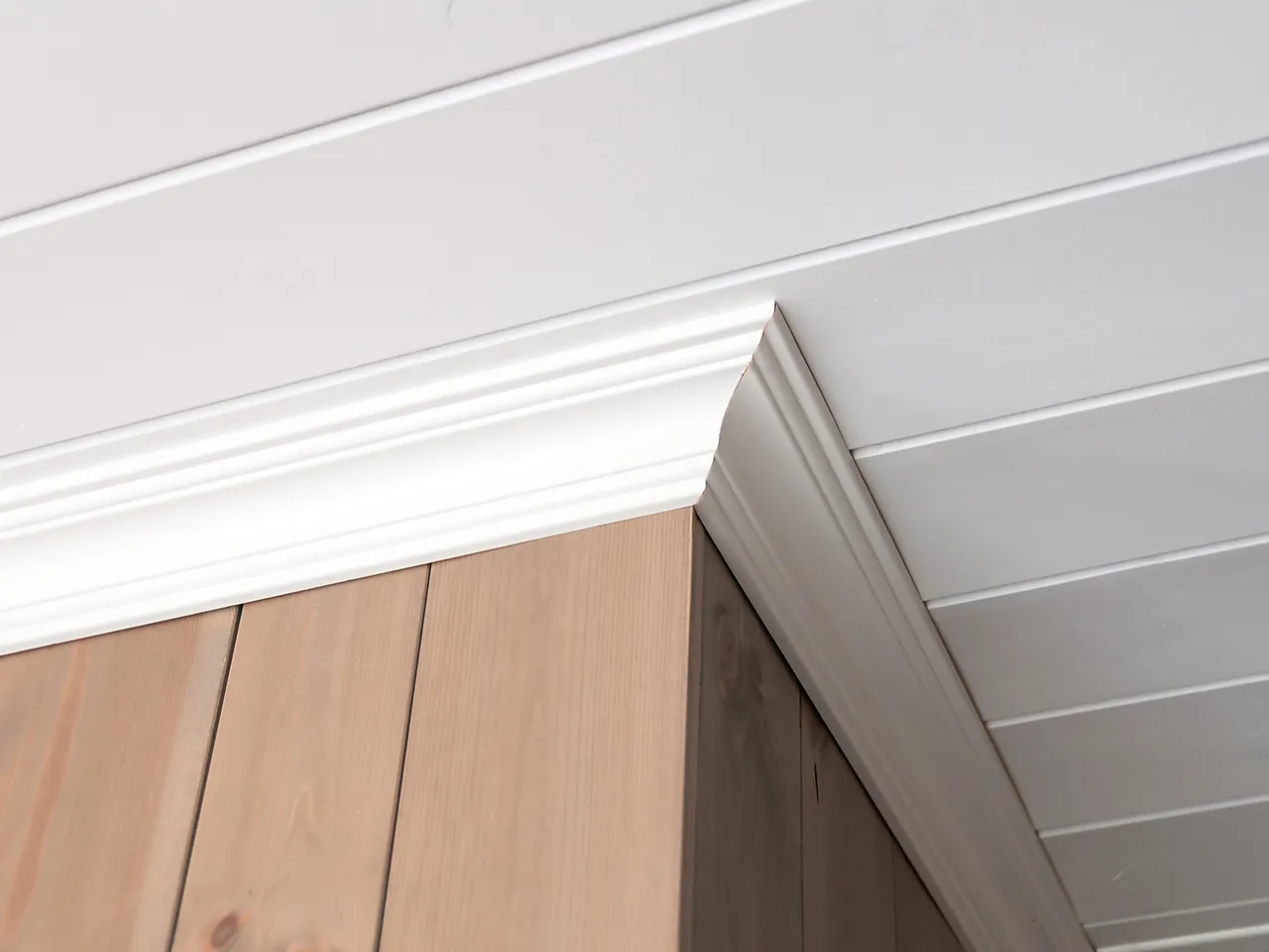 Taklist furu profilert hvit bomull S0502-Y 16x70 mm null - null - 3 - Miniatyr