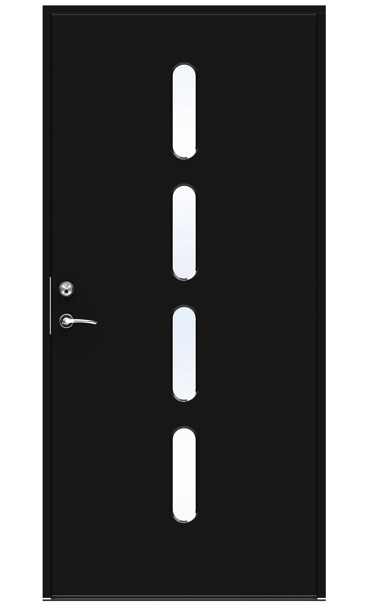 Swedoor Beat ytterdør med glass 100x210 cm venstrehengslet svart