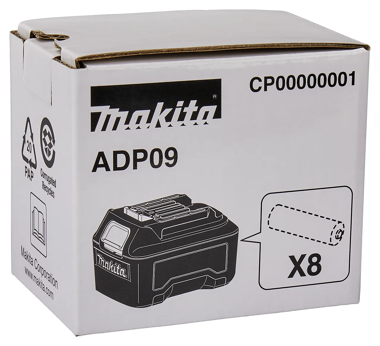 Adapter til AA batteri 8 stk null - null - 2 - Miniatyr