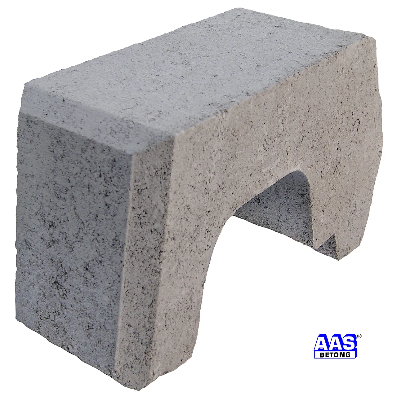 Støttemurbl mini aas glatt halv 12,5x33x17