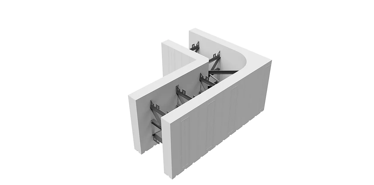 Thermomur 250x toppbl hjørne ve b500xh300xl650