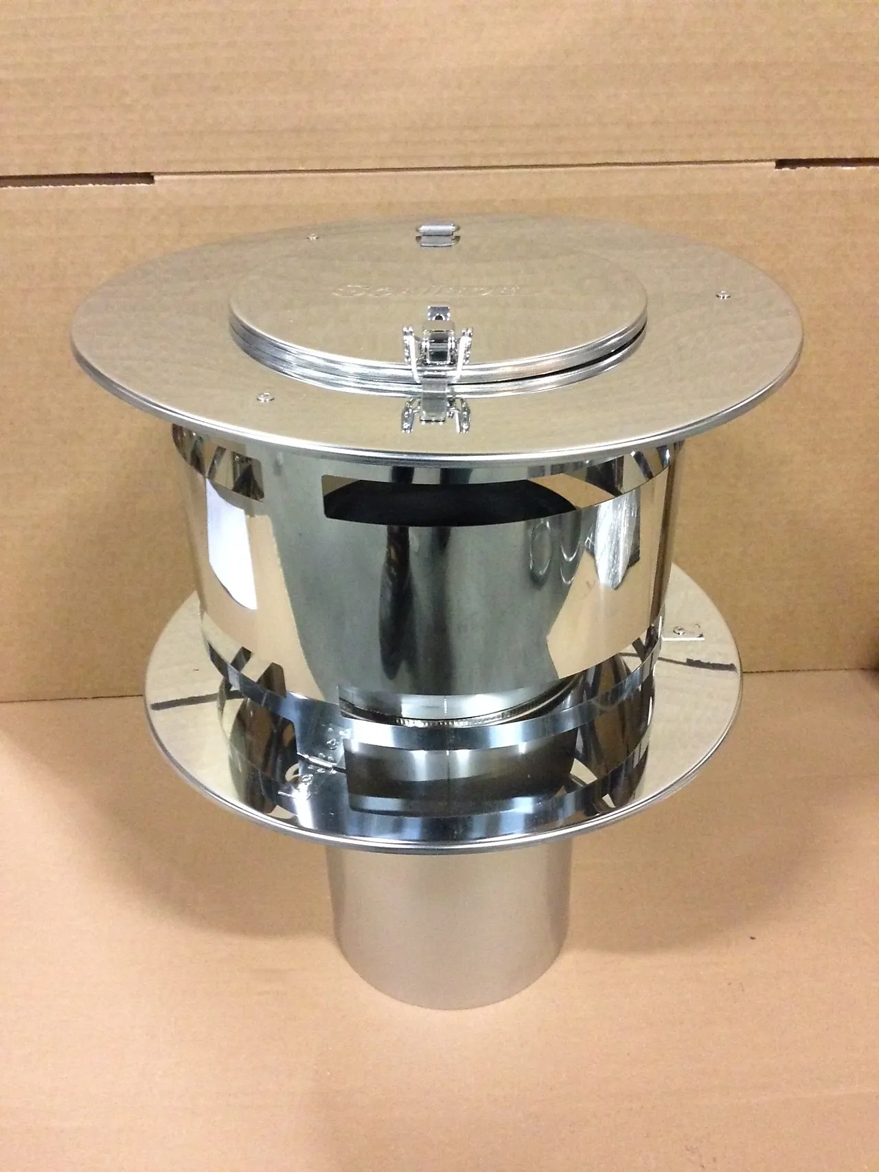 Pipehatt m/insp ø150 sort pm50 helisolert