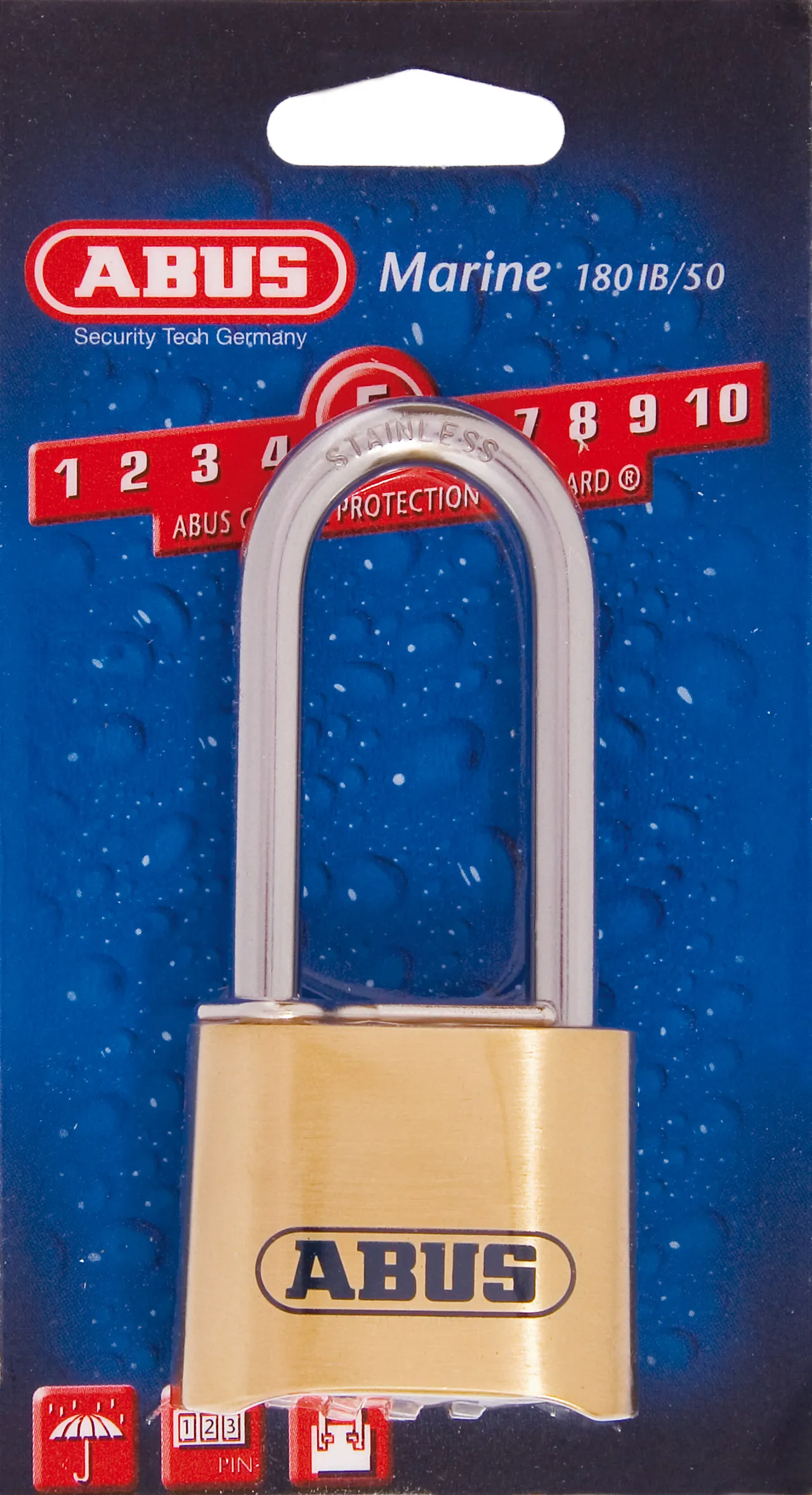 Hengelås abus 180IB-50 HB63 blister rustfri Hengelås abus 180IB-50 HB63 blister rustfri