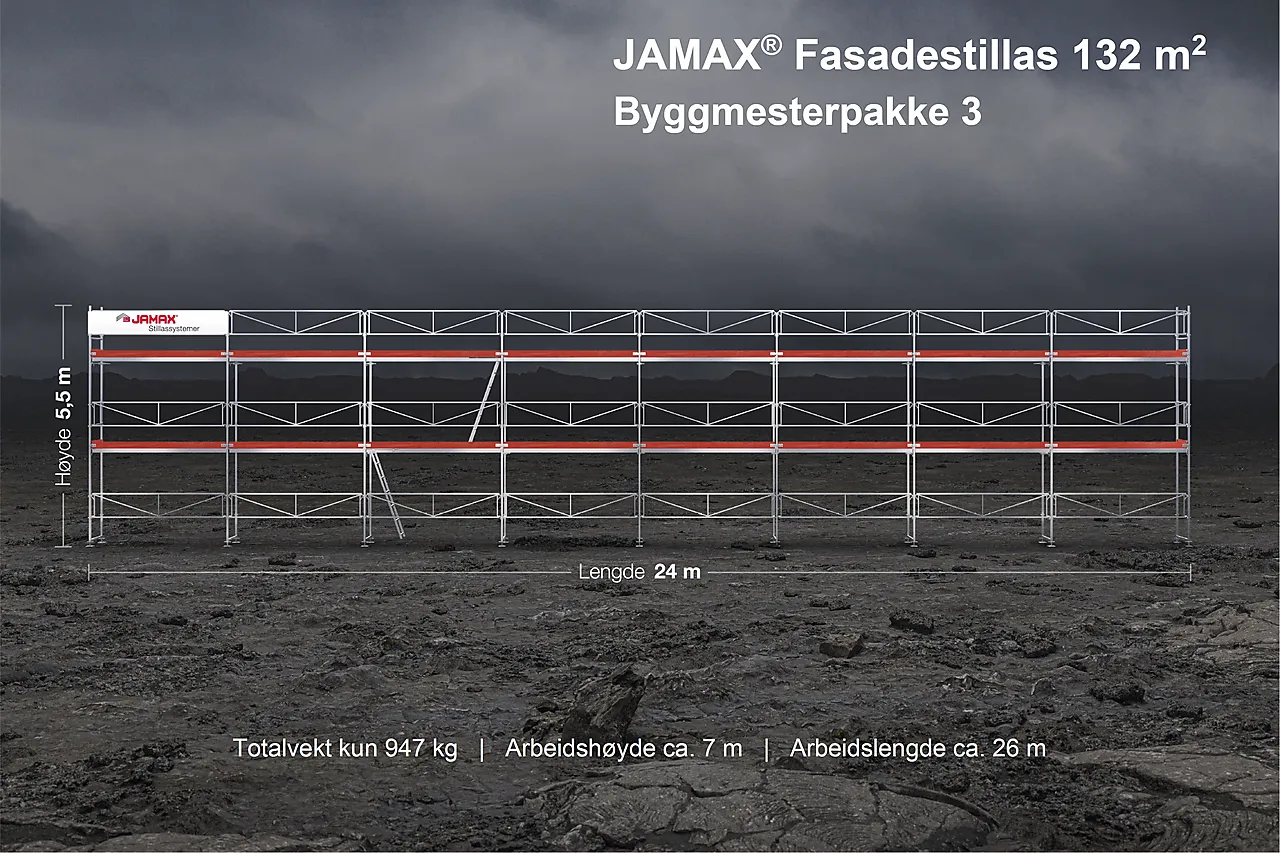 Stillas fasade 132 m2 byggmesterpakke 3 null - null - 2 - Miniatyr