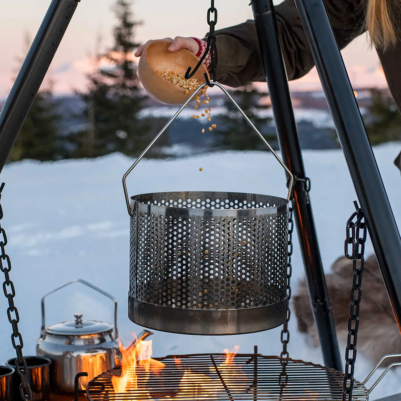 Popcorngryte til bålpanne null - null - 2 - Miniatyr