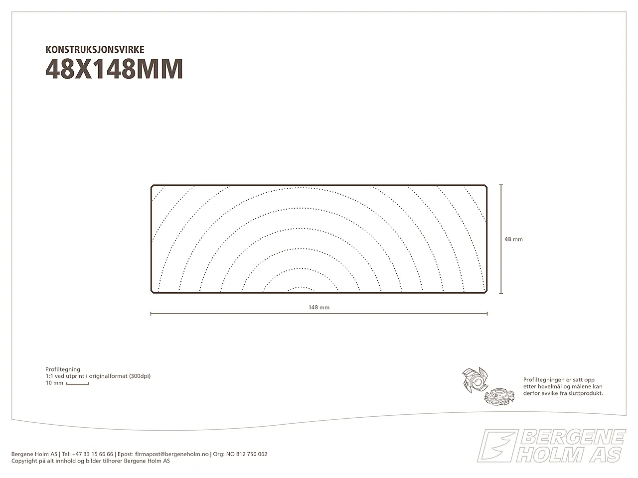 Konstruksjonsvirke C24 ubehandlet gran 48x148x5400 mm null - null - 3 - Miniatyr