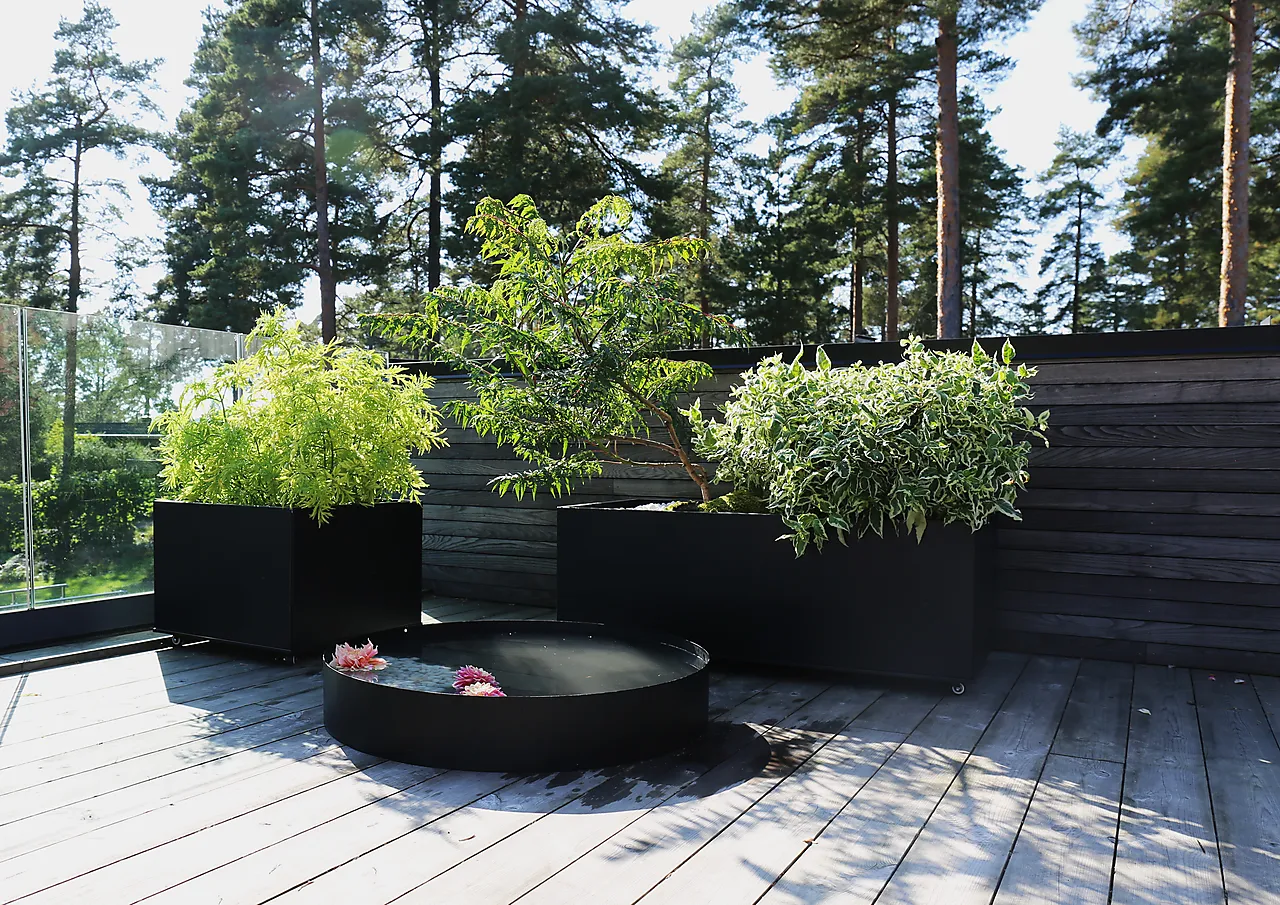 Plantekasse sort med hjul 60x60x41 cm null - 60x60 - 2 - Miniatyr