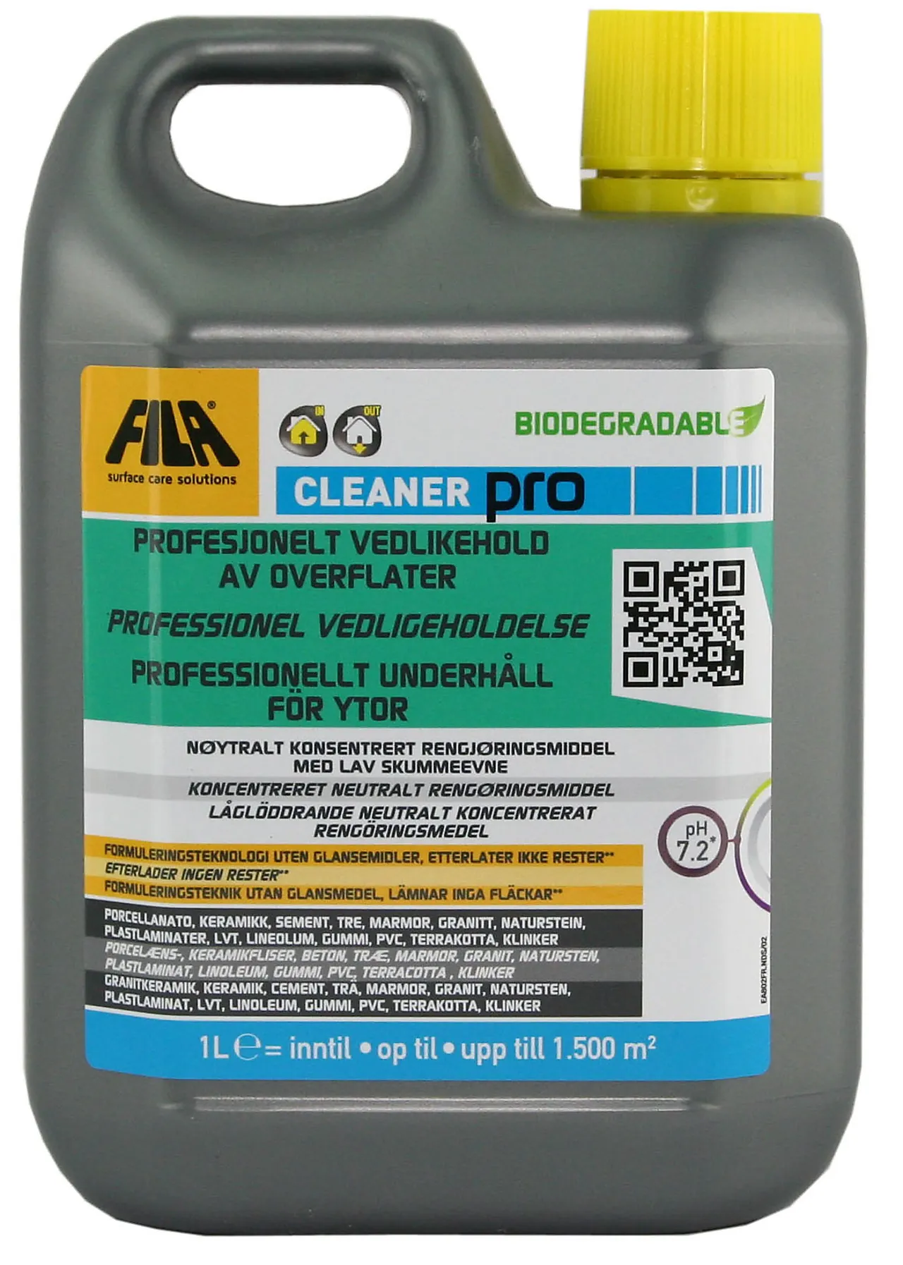 Vaskemiddel filacleaner pro 1l for alle slags naturstein/fliser